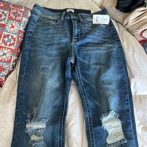 Dark blue midrise skinny jeans!